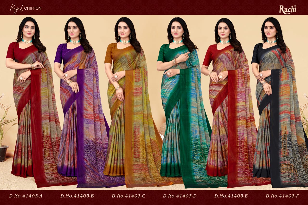 Kajal Chiffon Vol 2 By Ruchi Daily Wear Wholesale Saree Suppliers In Mumbai
